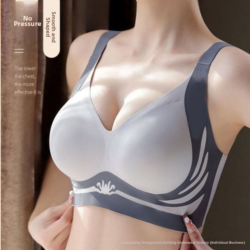 Ledo šilko bešuvinė push-up liemenėlė su 3/4 puodeliais, fiksuotos dvigubos petnešos, nugaros trijų eilių užtrauktukas, nailonas