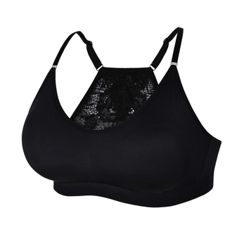 Moterų sportinis liemenėlis su pilnais puodeliais, vidutiniškai formuoti puodeliai, nugaros užsegimas su trimis kabliukais, fiksuotos dvigubos petnešos, kvėpuojantis poliesteris su spandekso įdaru