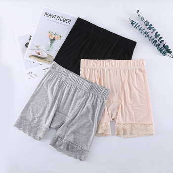 Moteriškos saugios kelnaitės su aukštu liemeniu, modalinės medžiagos nėriniai, apsauga nuo atskleidimo vasarai