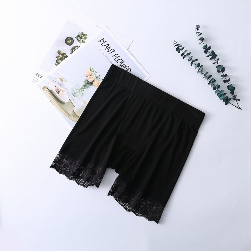 Moteriškos saugios kelnaitės su aukštu liemeniu, modalinės medžiagos nėriniai, apsauga nuo atskleidimo vasarai