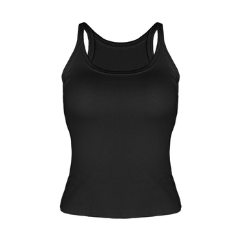 Moterų U-kaklo sling stiliaus viršūnė, dvigubos petnešėlės, medvilnė 95%+, elastanas <30%, ilgis 50-65 cm