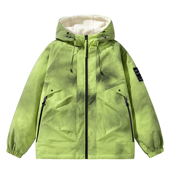 Muška zimska puffer jakna s kapuljačom, zatvaračem, dizajn boja blokova, slobodan kroj, poliester punjenje i podstava