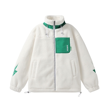 Muški kaput od pamuka s poliesterom punjenim, fleece podstava, zatvarač, stojeći ovratnik, zimski model.