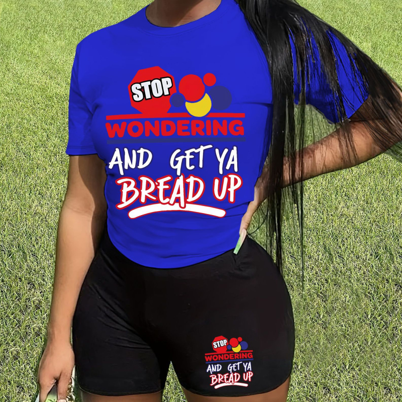 Set din două piese din poliester pentru femei, vară 2024, costum casual de birou, top și pantaloni scurți, 90–95% poliester