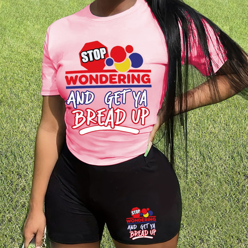 Set din două piese din poliester pentru femei, vară 2024, costum casual de birou, top și pantaloni scurți, 90–95% poliester