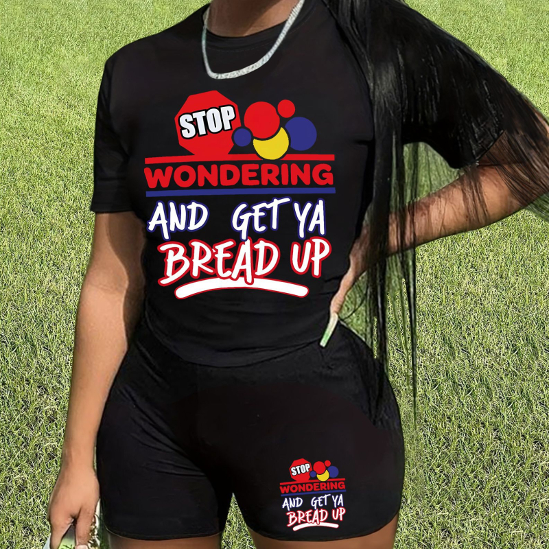 Set din două piese din poliester pentru femei, vară 2024, costum casual de birou, top și pantaloni scurți, 90–95% poliester