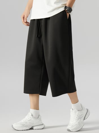 K65 muške capri hlače plus veličine, ljetne casual, 7/8 dužine, prozračan poliester