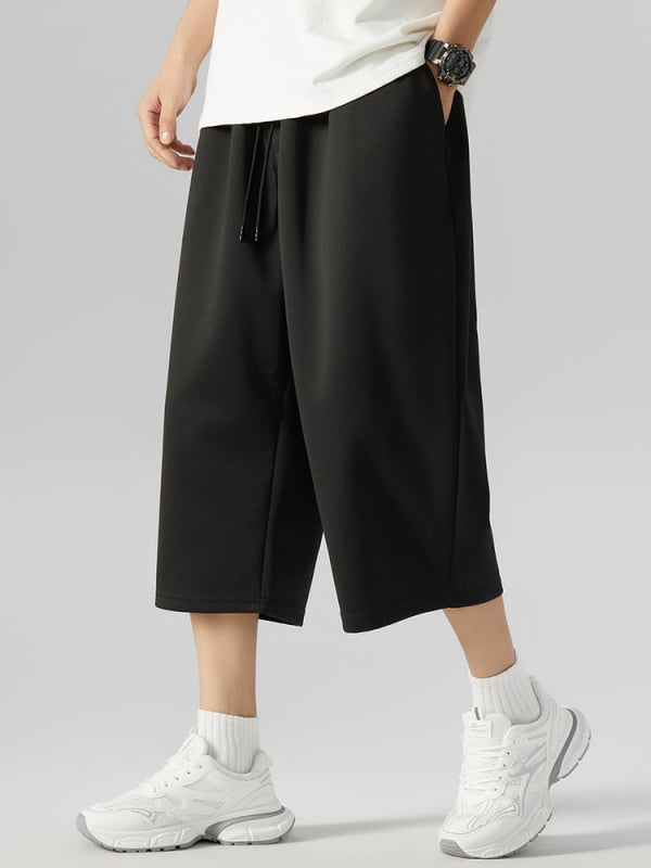 K65 muške capri hlače plus veličine, ljetne casual, 7/8 dužine, prozračan poliester