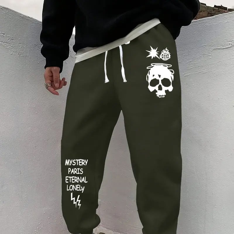 Vyriski kasdieniniai sportiniai džinsai su skaitmenine spauda, mikroelastingumas, vidutinio aukščio juosmens, laisvas kirpimas, mažas tiesus kelio atidarymas