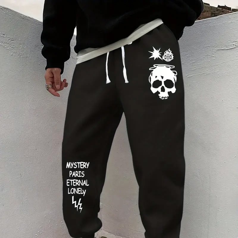 Vyriski kasdieniniai sportiniai džinsai su skaitmenine spauda, mikroelastingumas, vidutinio aukščio juosmens, laisvas kirpimas, mažas tiesus kelio atidarymas