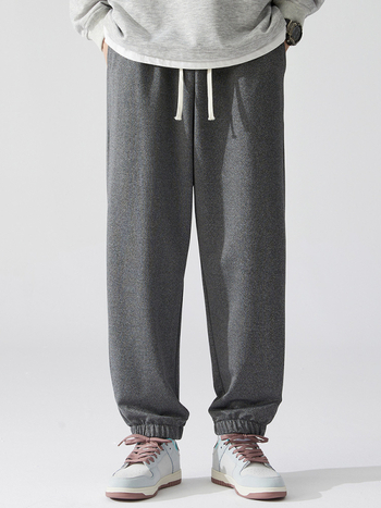 Ανδρικά αθλητικά παντελόνια καθημερινά, χαλαρή εφαρμογή, μέση μεσαία, διαπνοή πολυεστέρα, 95% πολυεστέρα, διακόσμηση τσέπης