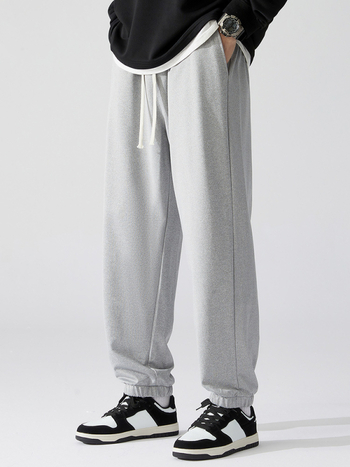 Ανδρικά αθλητικά παντελόνια καθημερινά, χαλαρή εφαρμογή, μέση μεσαία, διαπνοή πολυεστέρα, 95% πολυεστέρα, διακόσμηση τσέπης