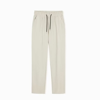 Ανδρικά καλοκαιρινά παντελόνια casual, λεπτή συνθετική πολυεστερική σύνθεση, στενή γραμμή (tapered), μέση μεσαίου ύψους