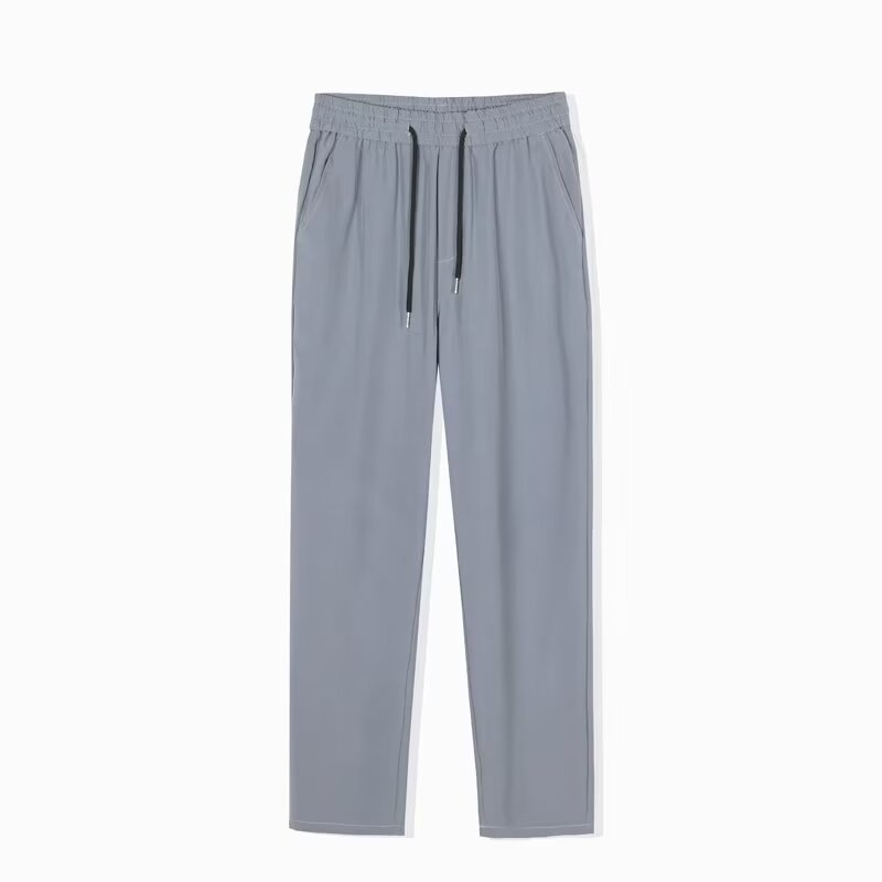 Muške ljetne casual hlače, tanke poliesterske mješavine, uski kroj (tapered), srednji pojas