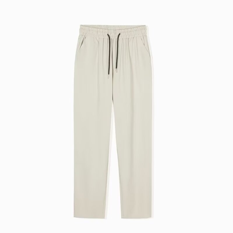 Muške ljetne casual hlače, tanke poliesterske mješavine, uski kroj (tapered), srednji pojas