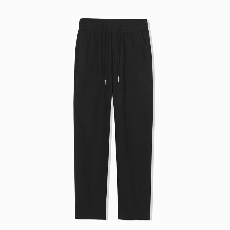 Muške ljetne casual hlače, tanke poliesterske mješavine, uski kroj (tapered), srednji pojas