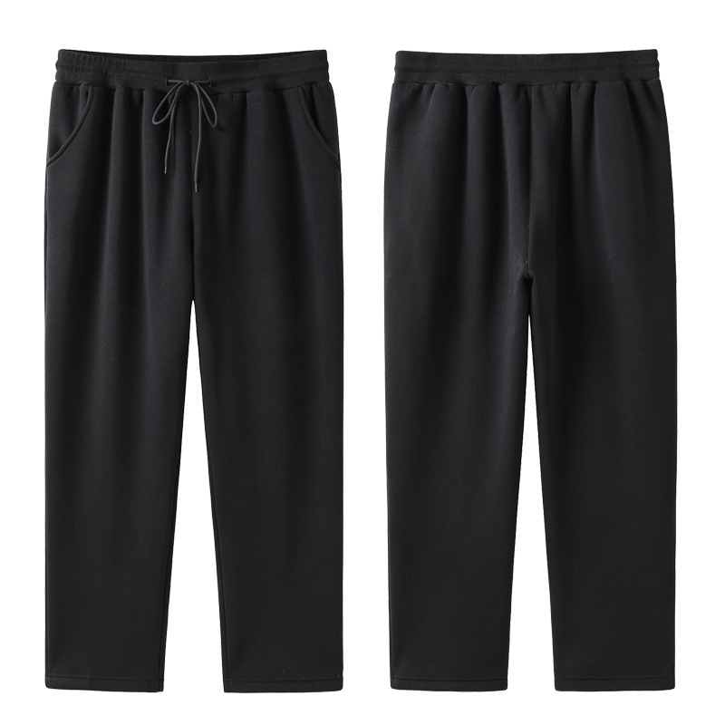 Vyriskos kasdieninius kelnes su fliso apdaila, laisva tiesia kirpimo, vidurinio aukštyje, storas medvilnės-poliesterio mišinys, mikroelastinis