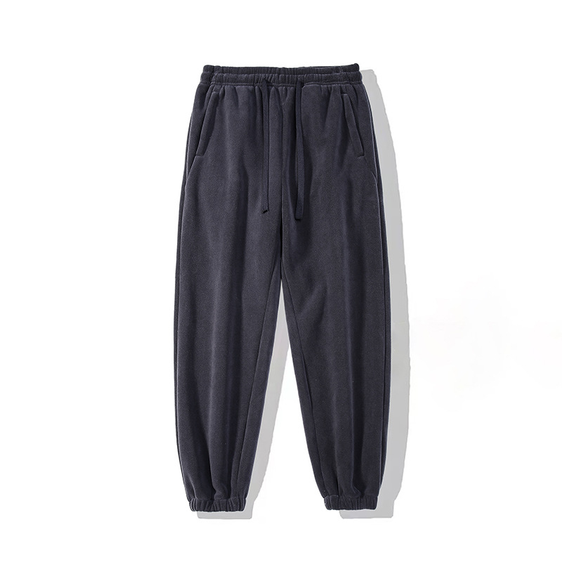 Žieminiai fliso sportiniai pantalonai vyrams ir moterims, tiesus kirpimas, žemas liemuo, cheminių pluoštų mišinys
