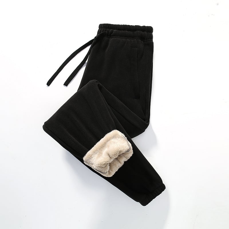 Žieminiai fliso sportiniai pantalonai vyrams ir moterims, tiesus kirpimas, žemas liemuo, cheminių pluoštų mišinys