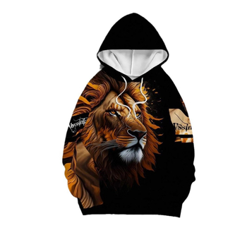 Пуловер със качулка, свободен силует, цифров принт, джоб кенгуру, 96% полиестер