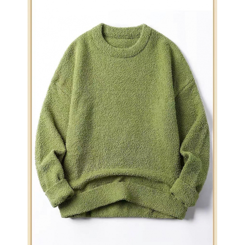 Vyriskas laisvo kirpimo megztinis su apvaliu kaklu, jacquard raštas, ilgos rankovės, poliesterio sudėtis 91–95%, žiemos modelis 2024