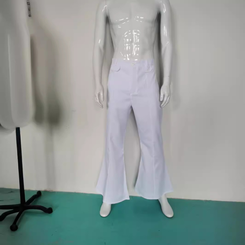 Pantaloni pentru bărbați cu croială largă, talie medie, amestec bumbac-poliester, 90% poliester, potriviți pentru dans