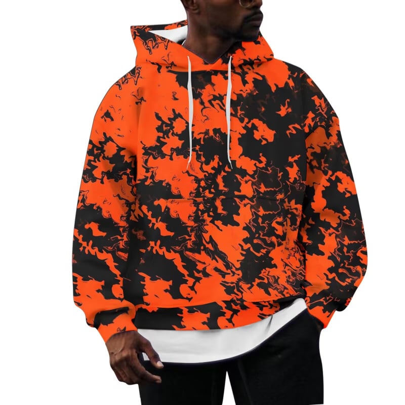 Унисекс суитшърт с качулка, 3D дигитален принт с коледен дизайн, дълги ръкави, свободна кройка, смес полиестер-спандекс (95% полиестер, 5% спандекс), пролет 2023