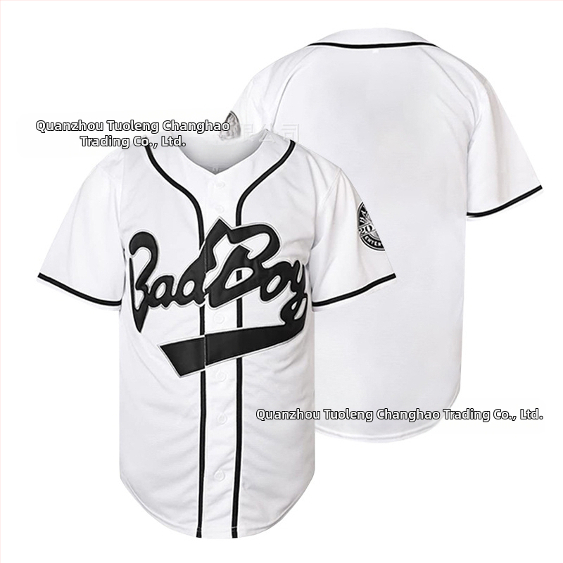 Бейзболна риза с бродерия BIGGIE, унисекс, филмово издание, полиестерна материя, карикатурен принт