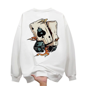 Vyriskas fliso megztinis su spauda, apvalus kaklas, ilgos rankovės, poliesterio audinys, prigludęs kirpimas