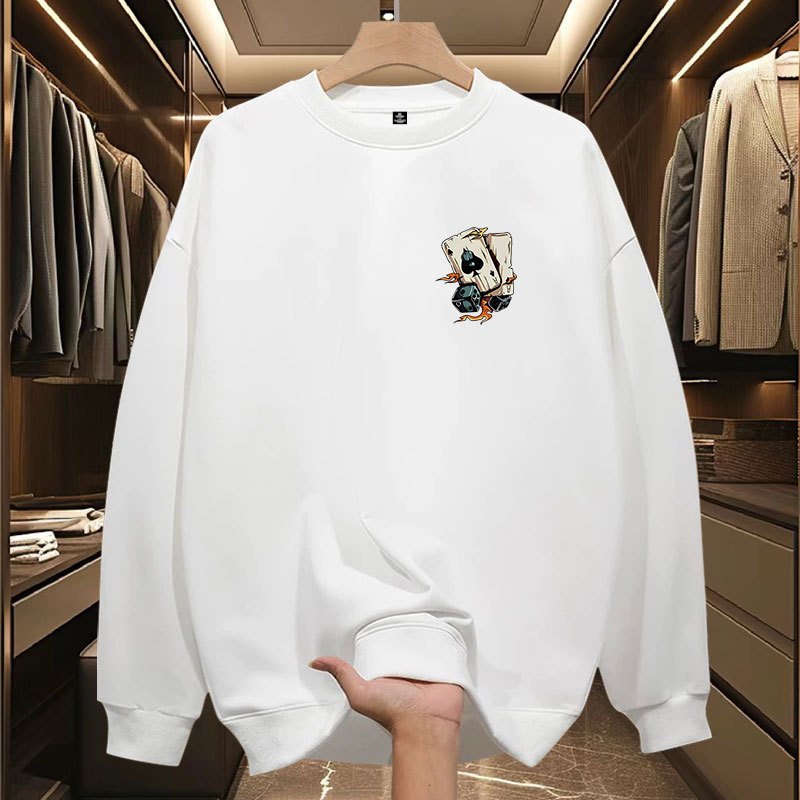 Vyriskas fliso megztinis su spauda, apvalus kaklas, ilgos rankovės, poliesterio audinys, prigludęs kirpimas