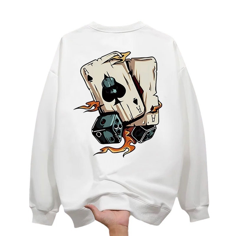 Vyriskas fliso megztinis su spauda, apvalus kaklas, ilgos rankovės, poliesterio audinys, prigludęs kirpimas