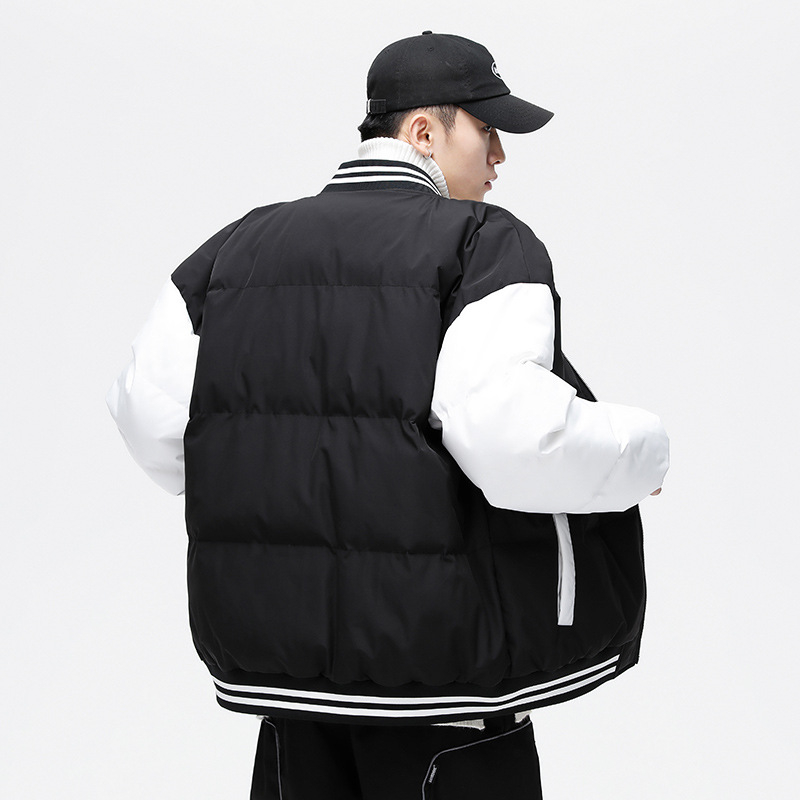 Vyriška stora striukė su poliesterio užpildymu ir pamušalu, japonų stiliaus, užtrauktukas