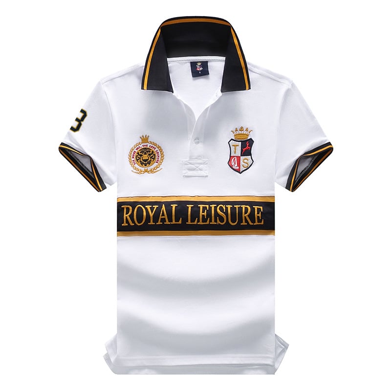 Vyriniai polo marškiniai su trumpomis rankovėmis, siauras kirpimas, siuvinėjimas, medvilnė, galima skalbti mašinoje