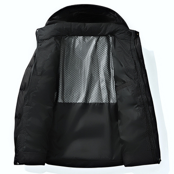 Muški kaput s kapuljom od pamuka, zimska jakna, vanjski poliester, pamuk punjenje, zatvarač