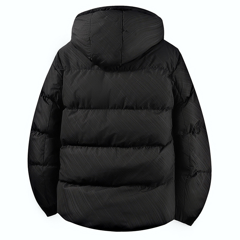 Vyrinė gobtuvinė striukė su medvilnine užpildo, žiemai, poliesterio viršus, užtrauktukas, šoninės kišenės