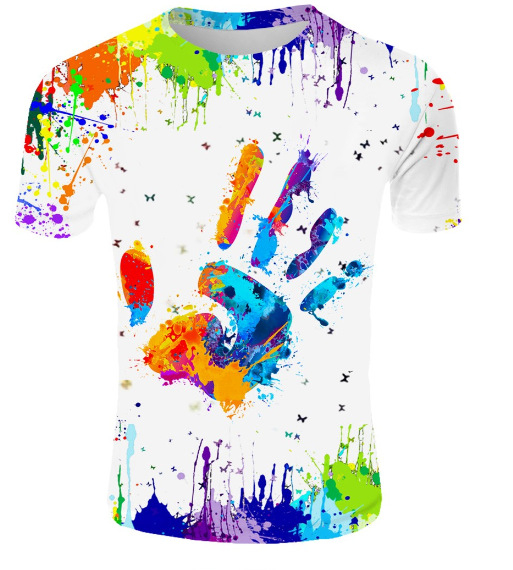 Tricou sport cu mâneci scurte, guler rotund, imprimare digitală 3D a logo-ului, amestec poliester peste 96%, ușor pentru vară 2024