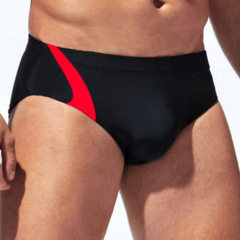 Vyriški plaukimo šortai su trikampiniais šonais paneliai, poliesterio–spandekso mišinys, pamušalas poliesterio–spandekso, 100 g, stilius: briefs/boxer