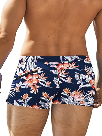 Vyriski paplūdimių ir banglentininkų šortai su užtrauktuku, 3D skaitmeninis spaudas, poliesterio audinys su elastanu, pamušas poliesteris su elastanu, tinkami plaukimui