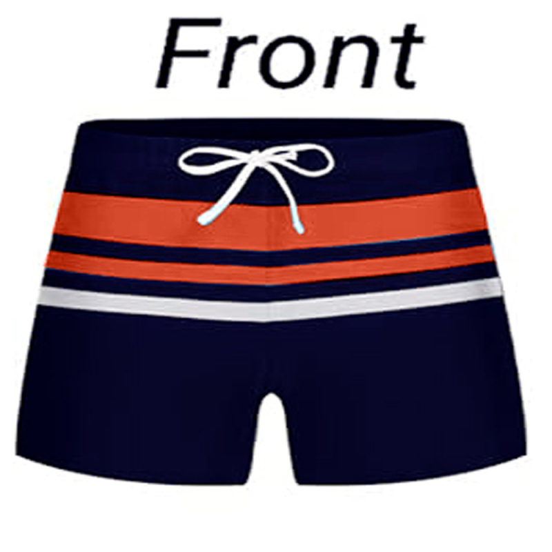 Vyrų dryžuotos plaukimo šortai su raišteliu, poliesterio su spandeksu audinys, plaukimo ir fitnesui