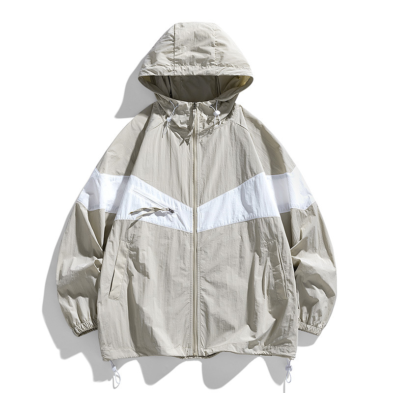 Εξωτερική ζακέτα προστασίας από τον ήλιο - κουκούλα, απλό στυλ, ύφασμα Lycra/Spandex, περιεκτικότητα έως 10%, Καλοκαίρι 2024