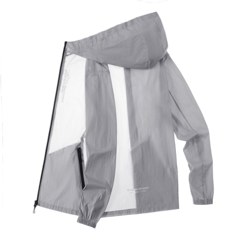 Αντιανεμική εξωτερική ζακέτα για ενήλικες, unisex, καλοκαιρινή νάιλον με UPF50+ UV προστασία και κουκούλα