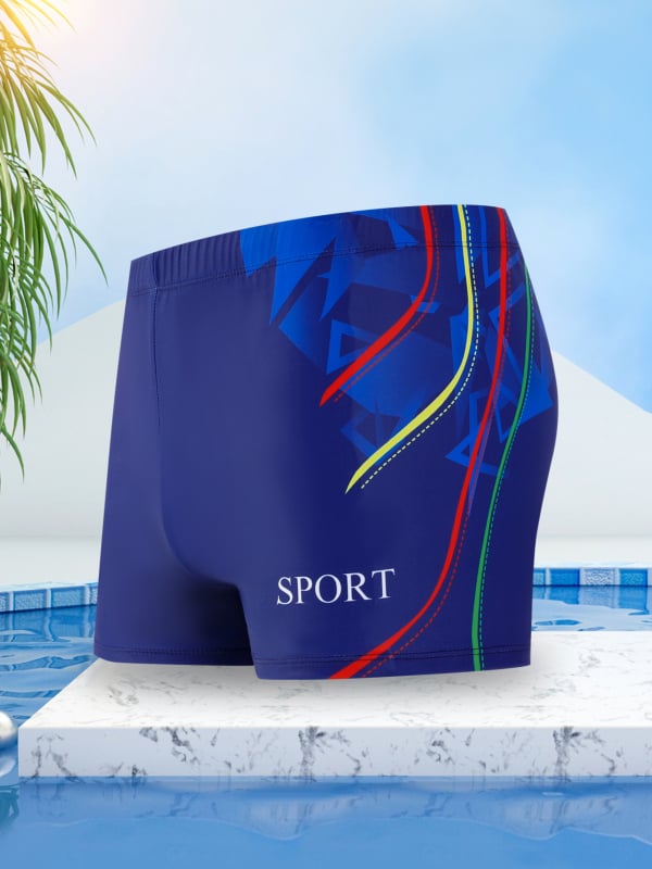 Vyriniai plaukimo šortai su spauda, greitai džiūstantys, 82% poliesteris su 18% pamušalu, 200 g, stilius: briefs