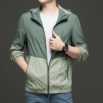 Външна ветровка UV защита UPF50+, нейлонова материя, качулка, подходяща за лято, пролет и есен