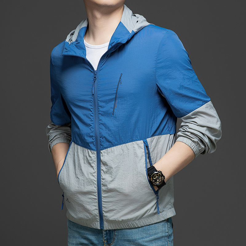 Външна ветровка UV защита UPF50+, нейлонова материя, качулка, подходяща за лято, пролет и есен