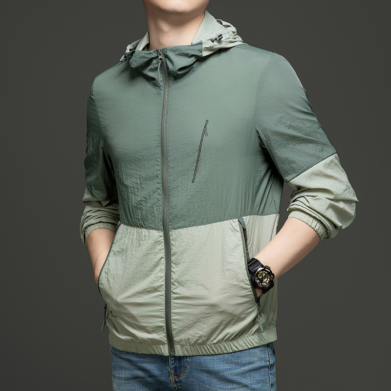 Външна ветровка UV защита UPF50+, нейлонова материя, качулка, подходяща за лято, пролет и есен