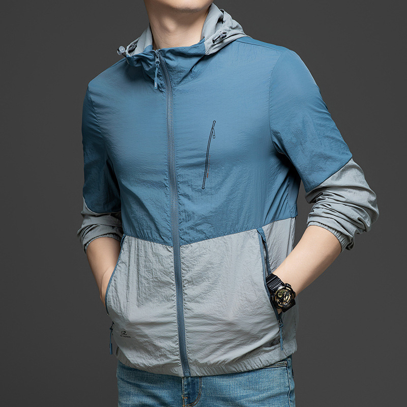 Външна ветровка UV защита UPF50+, нейлонова материя, качулка, подходяща за лято, пролет и есен