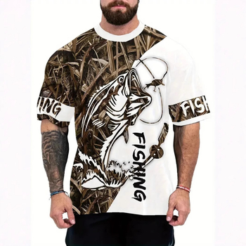 Μπλούζα T‑shirt με 3D ψηφιακή εκτύπωση, πολυεστερικό ύφασμα, κοντομάνικη, στρογγυλό λαιμό, χαλαρή γραμμή, καλοκαιρινό καθημερινό, προσαρμόσιμη εκτύπωση