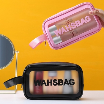 Τσαντάκι μακιγιάζ PVC σε σχήμα κύβου, αδιάβροχο, με διαχωρισμό στεγνού-βρεγμένου και μεγάλη χωρητικότητα