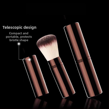 BONJOUR комплект от 6 грим четки за лице: пудра, руж, фон дьо тен (основа), сенки за очи, коректор и устни