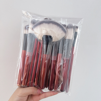 26 dalių makiažo šepetėlių rinkinys su sintetinių šerelių, medinėmis rankenomis, dvigubo PU maišo pakuotė, kilmė Dongguan